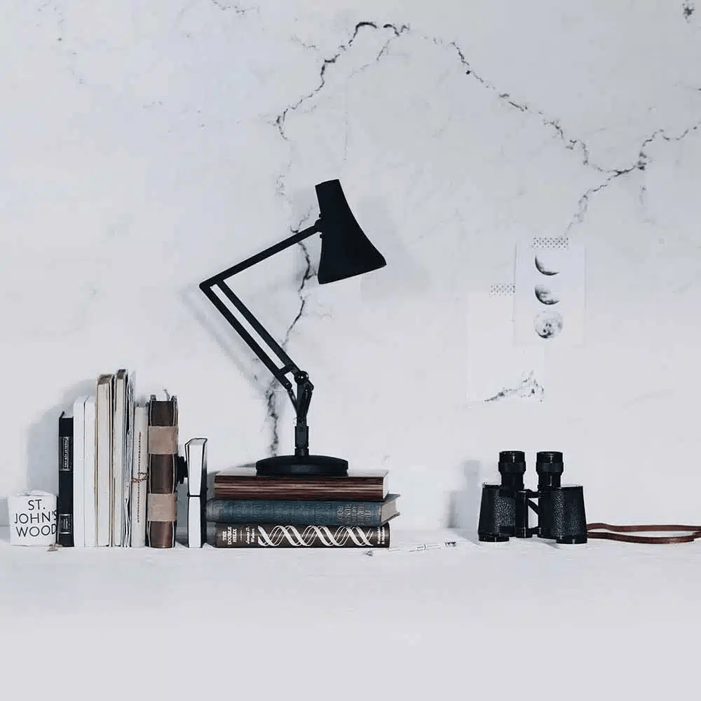 Anglepoise Light - 90 Mini Mini Desk Lamp Carbon Black - Carbon Black Finish - Arms and Aluminium Shade