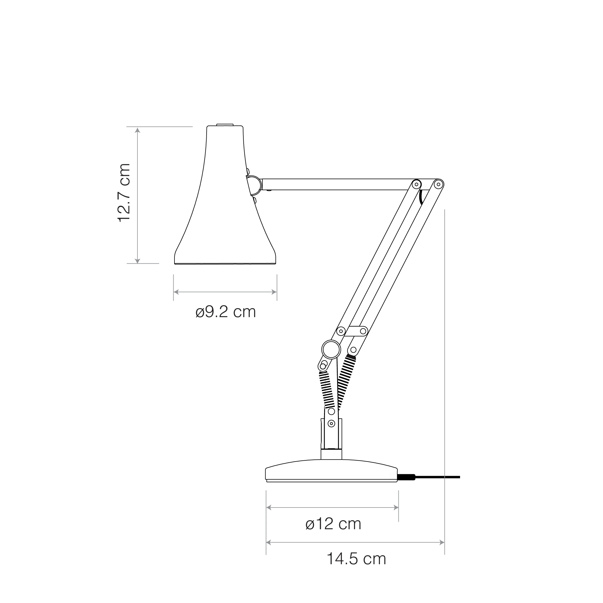 Anglepoise Light - 90 Mini Mini Desk Lamp Carbon Black - Carbon Black Finish - Arms and Aluminium Shade