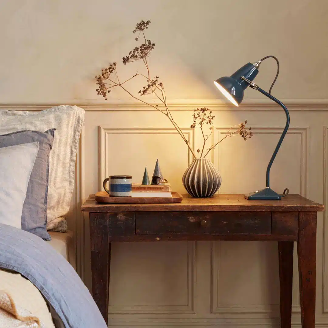 Anglepoise Light - Original 1227 Mini Table Lamp National Trust Edition Neptune Blue - Neptune Blue Finish - Steel Shade