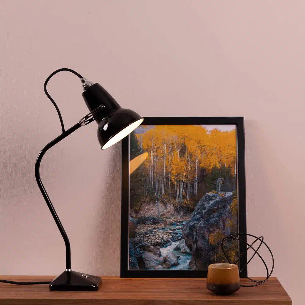 Anglepoise Light - Original 1227 Mini Table Lamp Jet Black - Jet Black Finish - Steel Shade