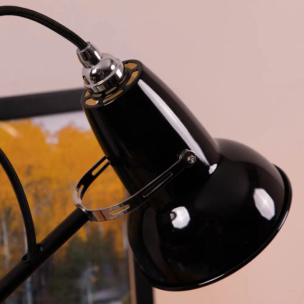 Anglepoise Light - Original 1227 Mini Table Lamp Jet Black - Jet Black Finish - Steel Shade