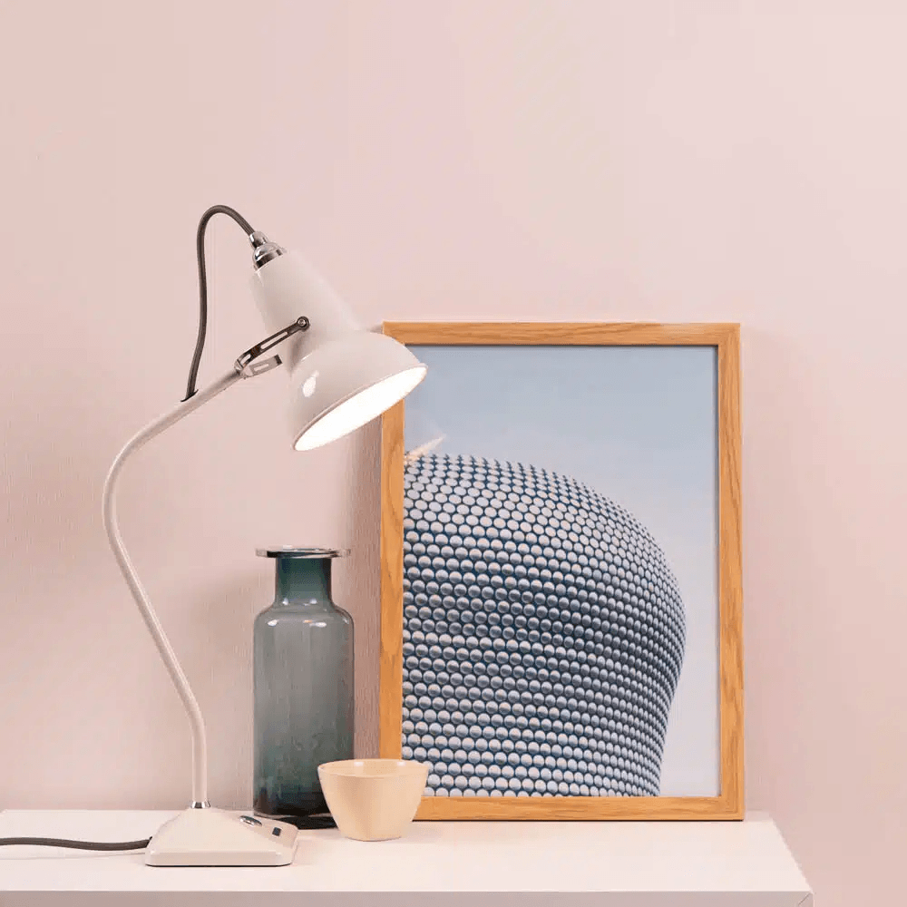 Anglepoise Light - Original 1227 Mini Table Lamp Linen White - Linen White Finish - Steel Shade