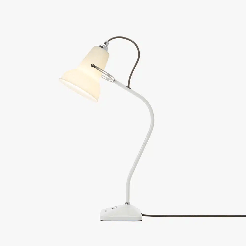 Anglepoise Light - Original 1227 Mini Ceramic Table Lamp Pure White - Pure White Finish - Bone China Shade