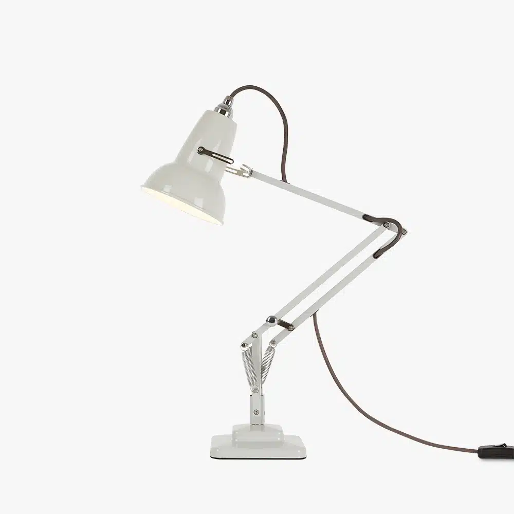 Anglepoise Light - Original 1227 Mini Desk Lamp Linen White - Linen White Finish - Aluminium Arms and Steel Shade