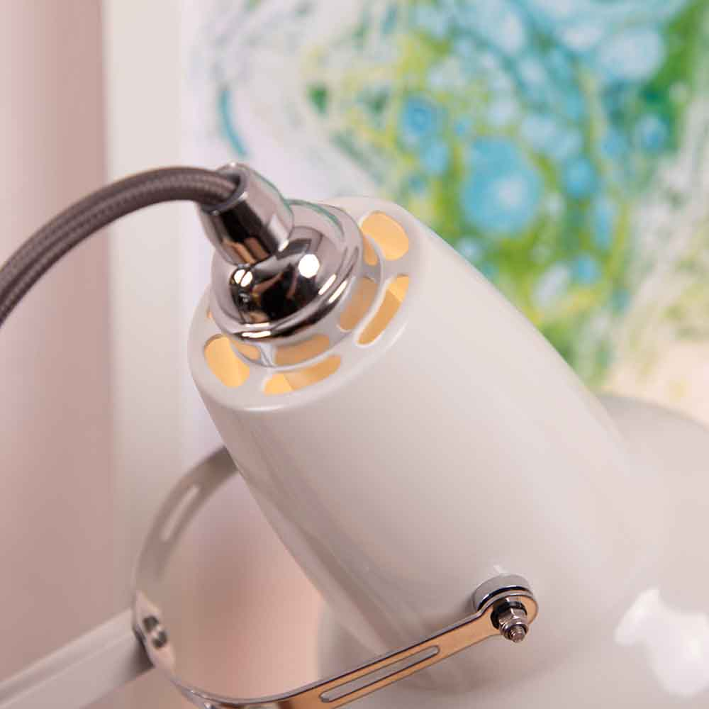 Anglepoise Light - Original 1227 Mini Desk Lamp Linen White - Linen White Finish - Aluminium Arms and Steel Shade