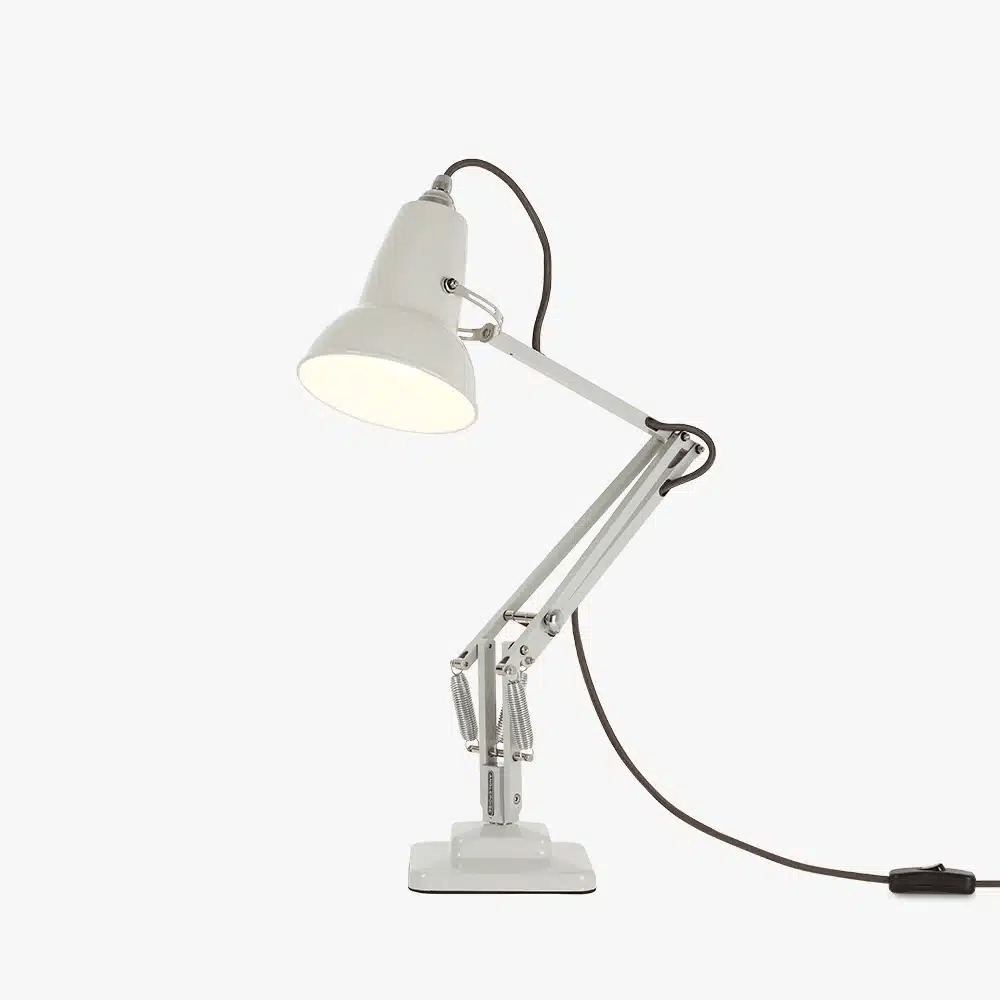 Anglepoise Light - Original 1227 Mini Desk Lamp Linen White - Linen White Finish - Aluminium Arms and Steel Shade
