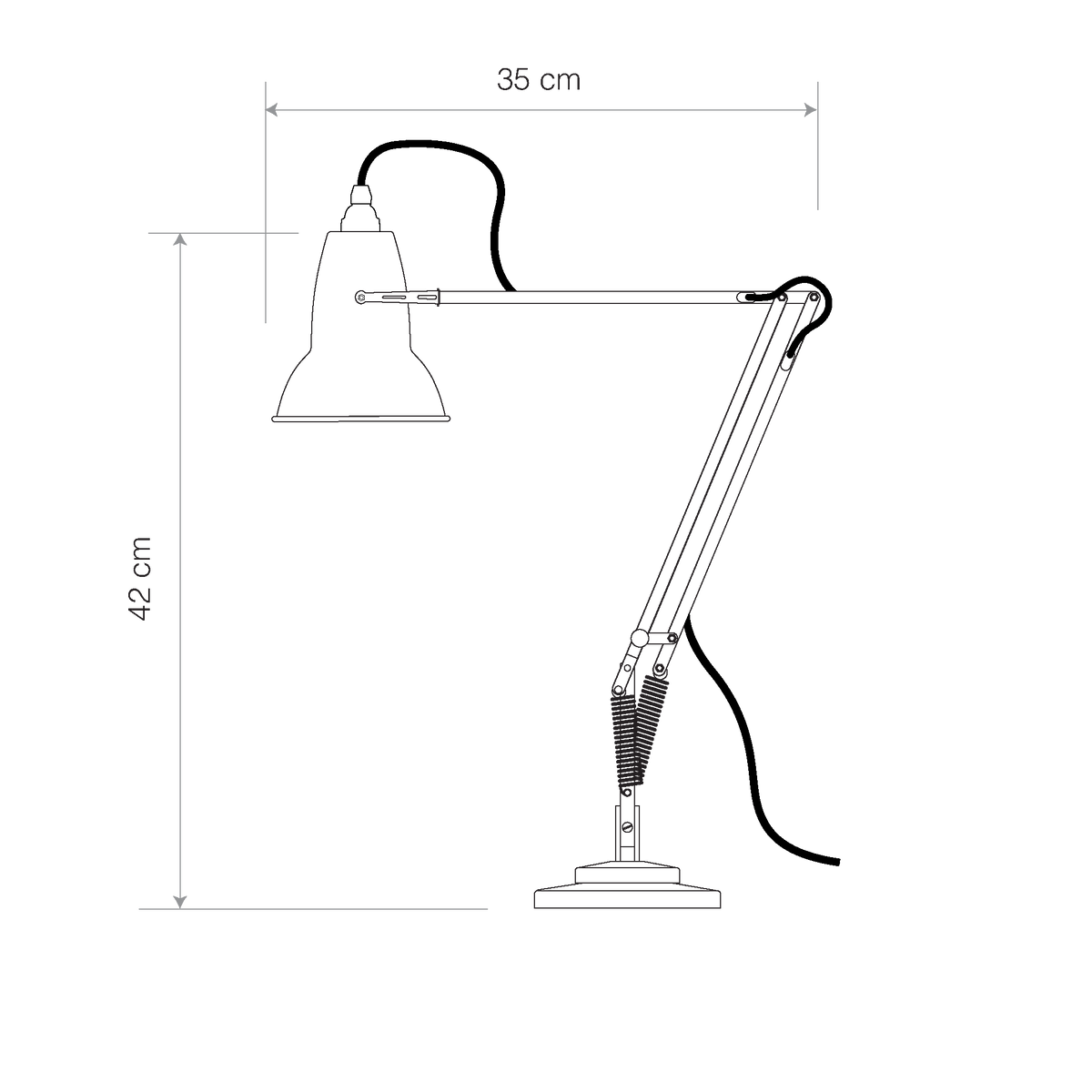Anglepoise Light - Original 1227 Mini Desk Lamp Linen White - Linen White Finish - Aluminium Arms and Steel Shade