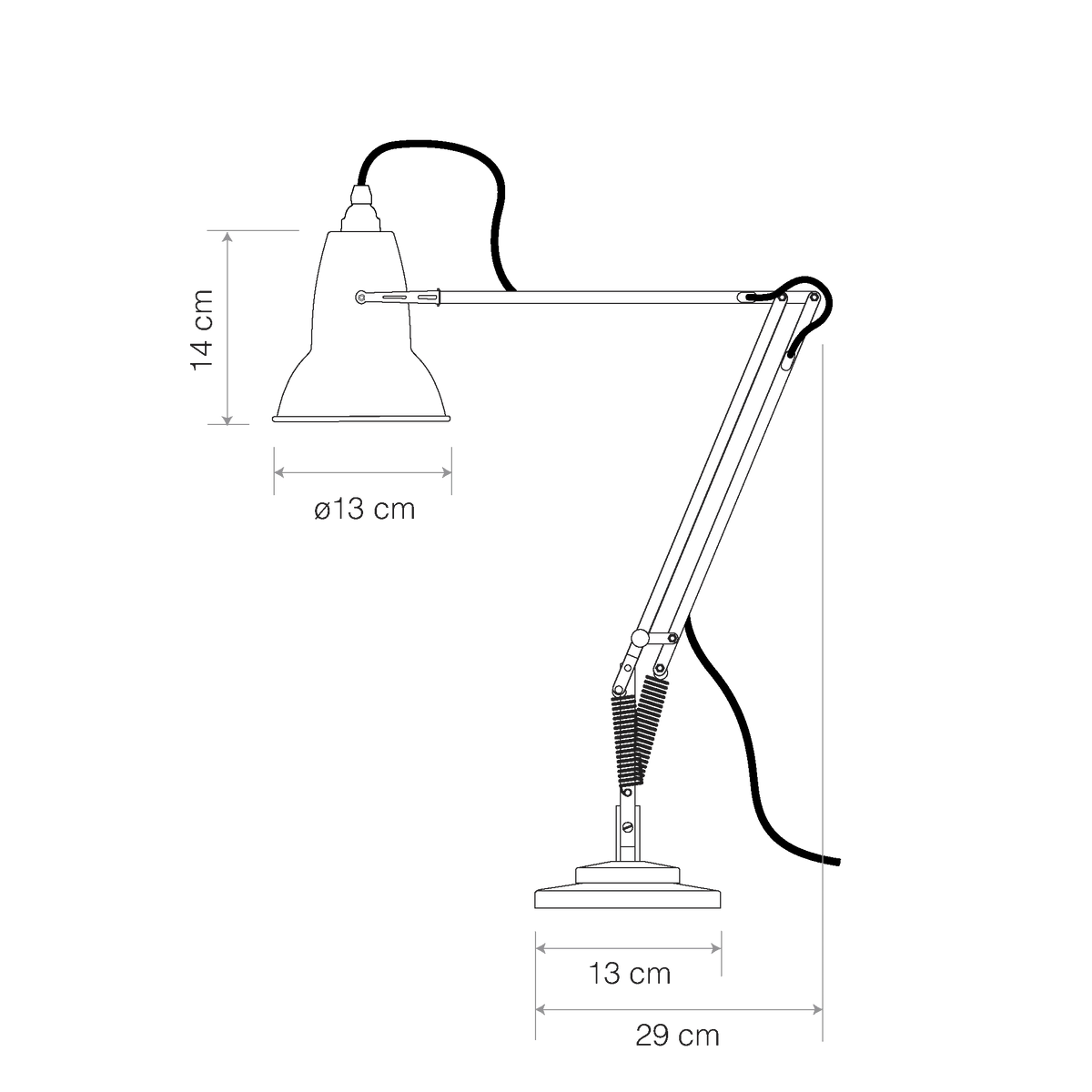 Anglepoise Light - Original 1227 Mini Desk Lamp Linen White - Linen White Finish - Aluminium Arms and Steel Shade
