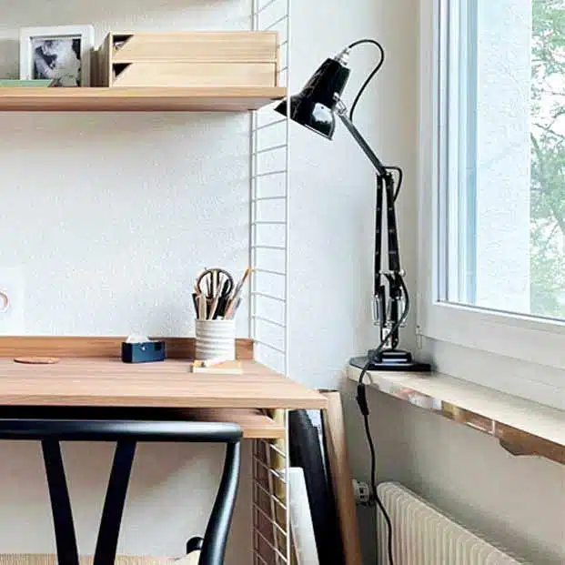 Anglepoise Light - Original 1227 Mini Desk Lamp Jet Black - Jet Black Finish - Aluminium Arms and Steel Shade