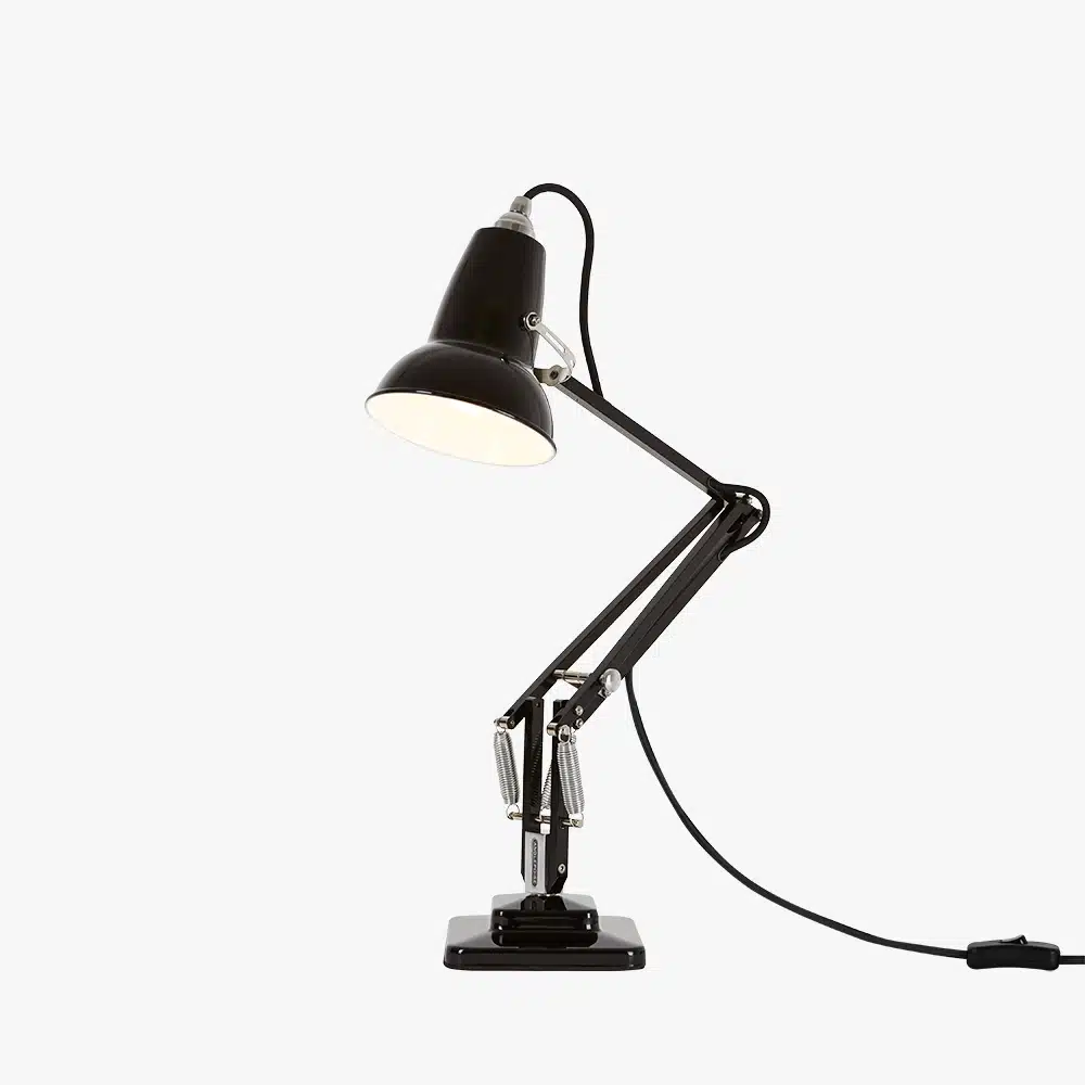 Anglepoise Light - Original 1227 Mini Desk Lamp Jet Black - Jet Black Finish - Aluminium Arms and Steel Shade