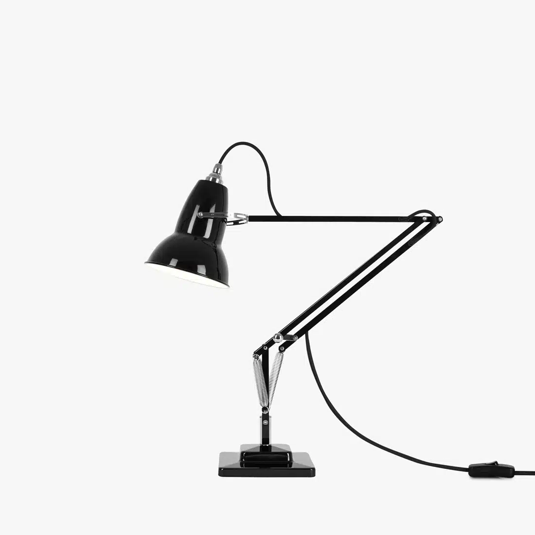 Anglepoise Light - Original 1227 Desk Lamp Jet Black - Jet Black Finish - Aluminium Arms and Steel Shade