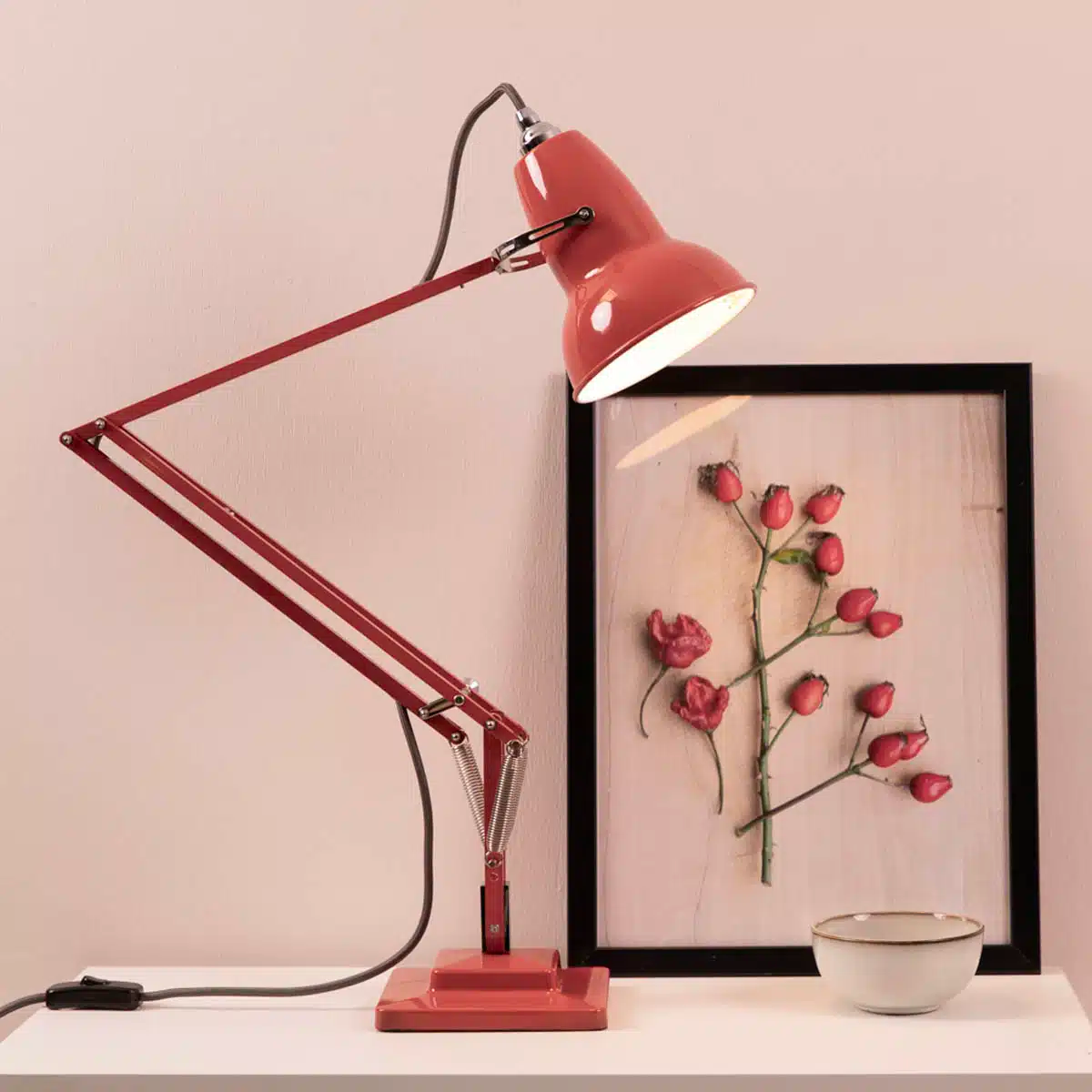 Anglepoise Light - Original 1227 Desk Lamp Coral Red - Coral Red Finish - Arms and aluminium shade