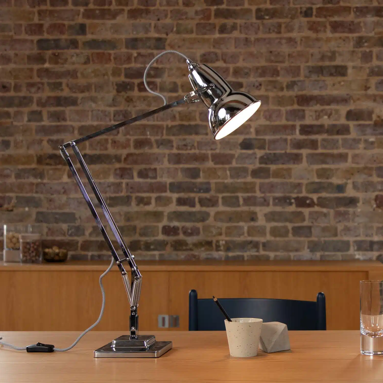 Anglepoise Light - Original 1227 Desk Lamp Bright Chrome - Bright Chrome Finish - Arms and Aluminium Shade
