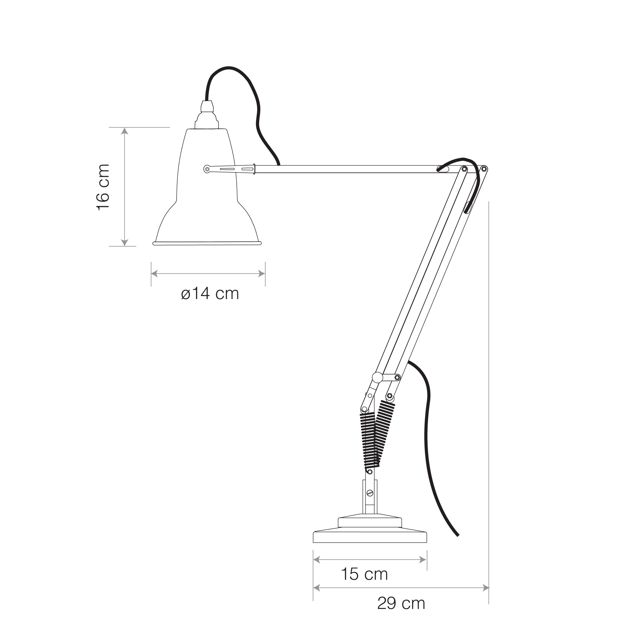 Anglepoise Light - Original 1227 Desk Lamp Linen White - Linen White Finish - Arms and Aluminium Shade