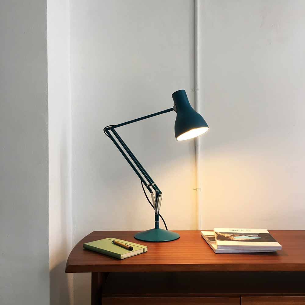 Anglepoise Light - Type 75 Desk Lamp Margaret Howell Edition Saxon Blue - Saxon Blue Finish - Arms and Aluminium Shade