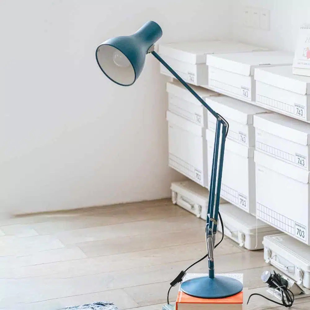 Anglepoise Light - Type 75 Desk Lamp Margaret Howell Edition Saxon Blue - Saxon Blue Finish - Arms and Aluminium Shade