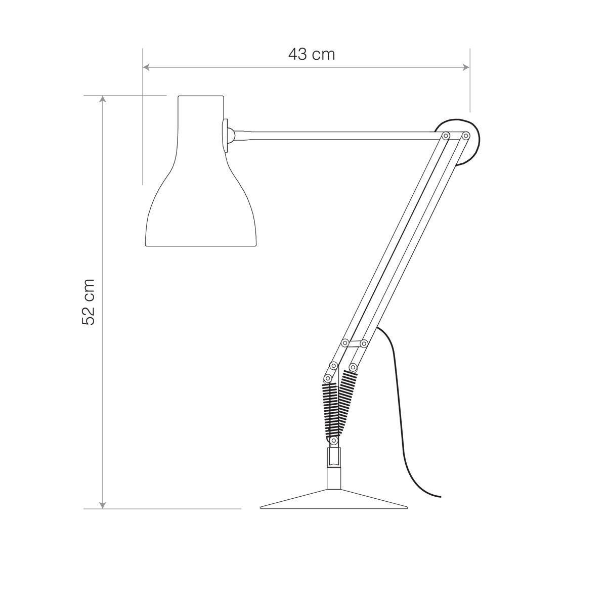 Anglepoise Light - Type 75 Desk Lamp Slate Grey - Slate Grey Finish - Aluminium Shade