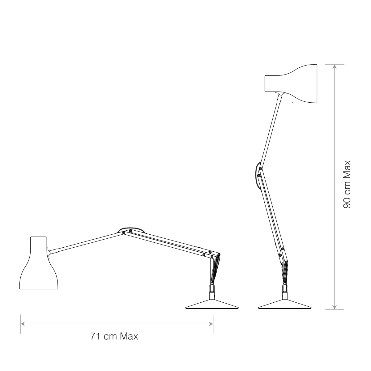 Anglepoise Light - Type 75 Desk Lamp Slate Grey - Slate Grey Finish - Aluminium Shade