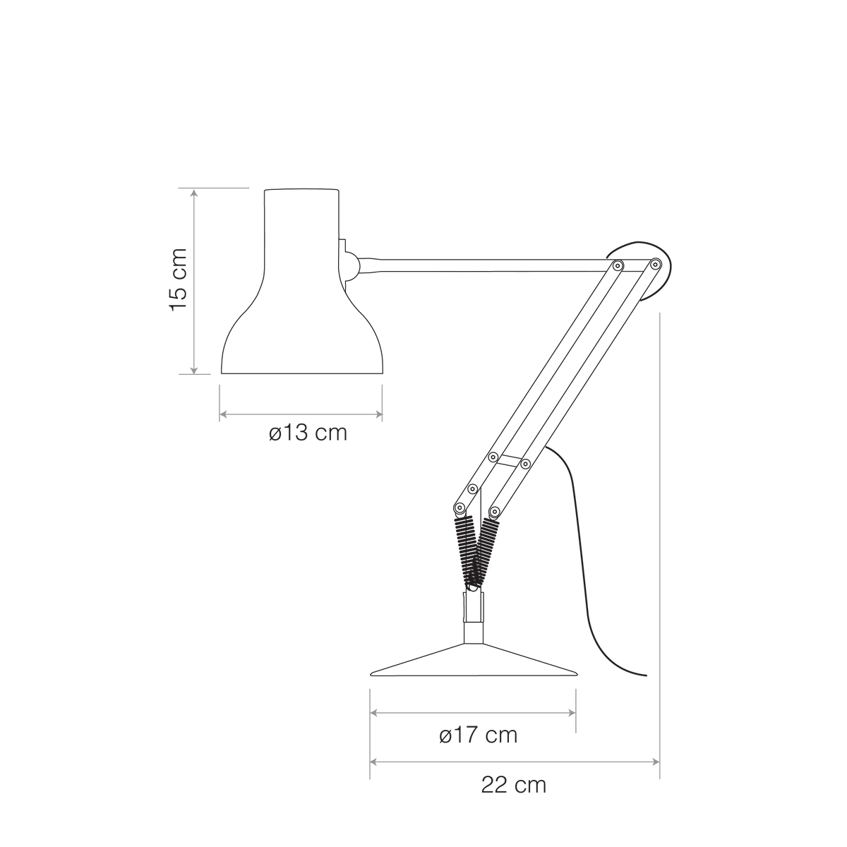 Anglepoise Light - Type 75 Mini Desk Lamp Slate Grey - Slate Grey Finish - Arms and Aluminium Shade
