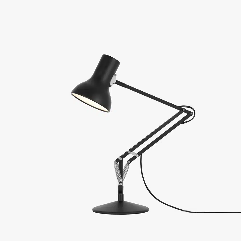 Anglepoise Light - Type 75 Mini Desk Lamp Jet Black - Jet Black Finish - Arms and Aluminium Shade