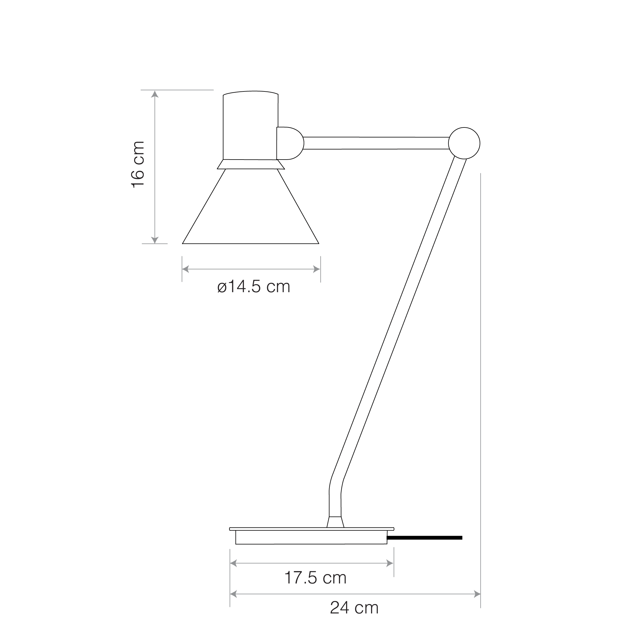 Anglepoise Light - Type 80 Table Lamp Matte Black - Matte Black Finish - Aluminium Shade