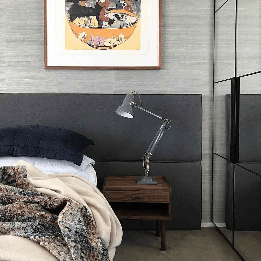 Anglepoise Light - Original 1227 Brass Desk Lamp Elephant Grey - Elephant Grey Finish - Aluminium Shade