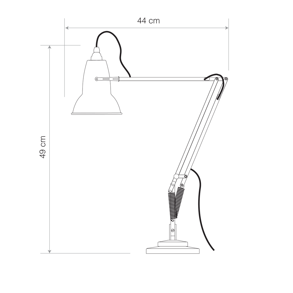 Anglepoise Light - Original 1227 Brass Desk Lamp Ink Blue - Ink Blue Finish - Aluminium Shade