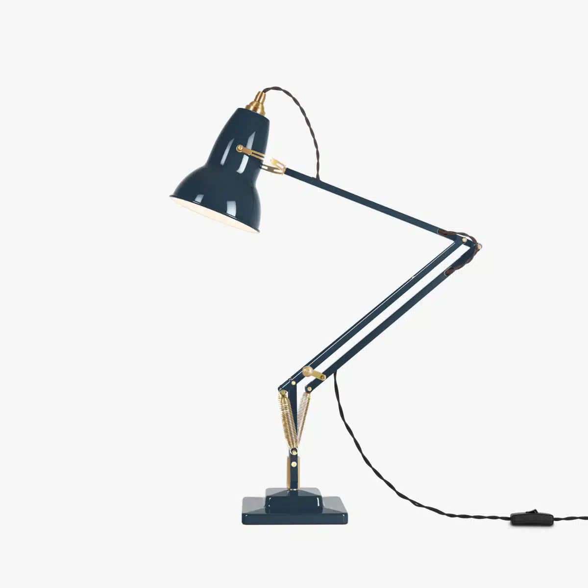 Anglepoise Light - Original 1227 Brass Desk Lamp Ink Blue - Ink Blue Finish - Aluminium Shade