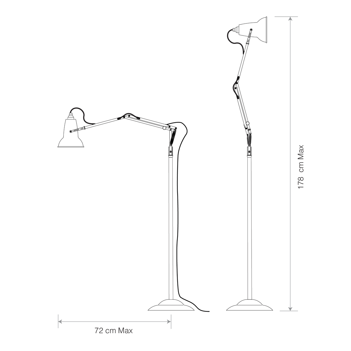 Anglepoise Light - Original 1227 Floor Lamp National Trust Edition Sage Green - Sage Green Finish - Aluminium Shade