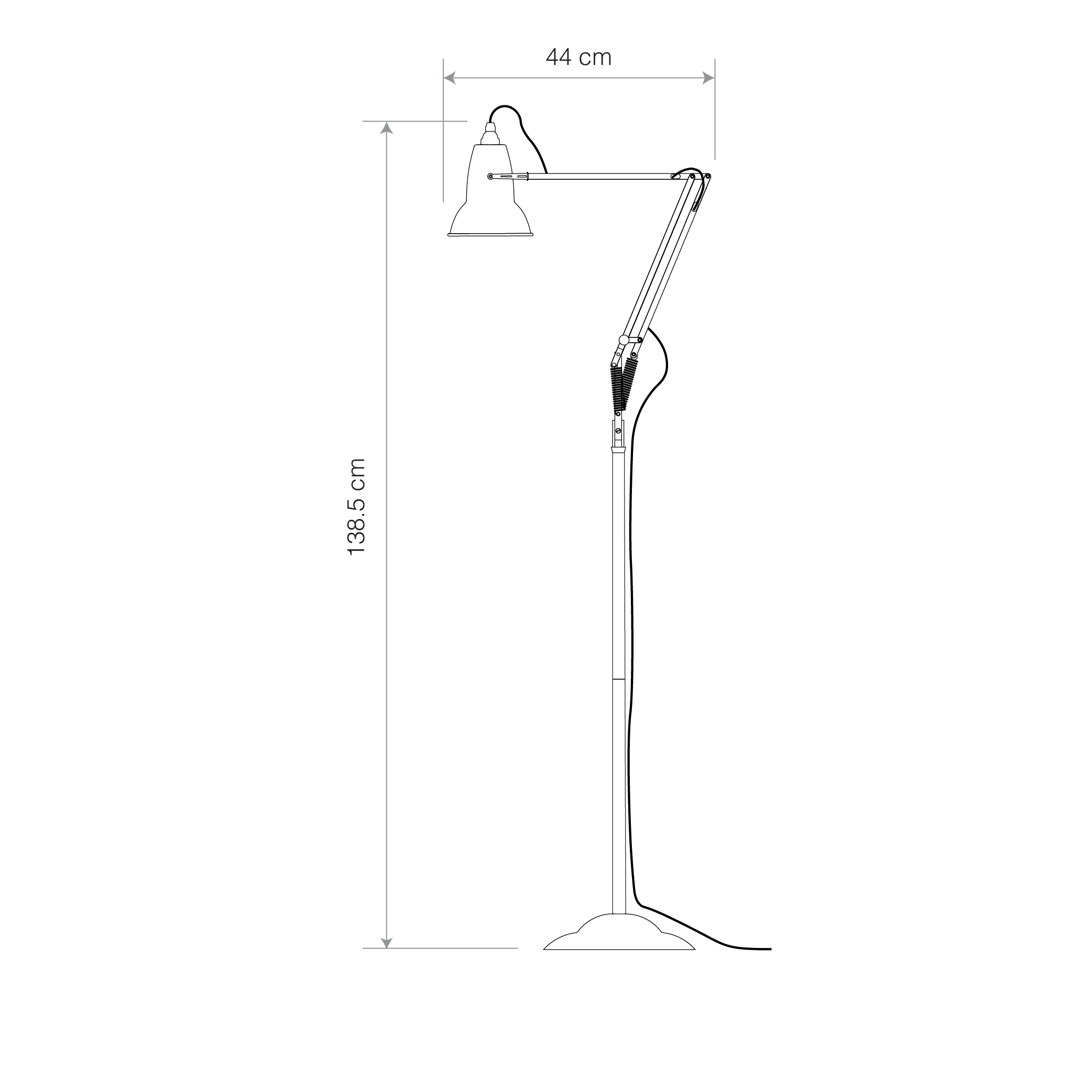 Anglepoise Light - Original 1227 Floor Lamp Dove Grey - Dove Grey Finish - Aluminium Shade