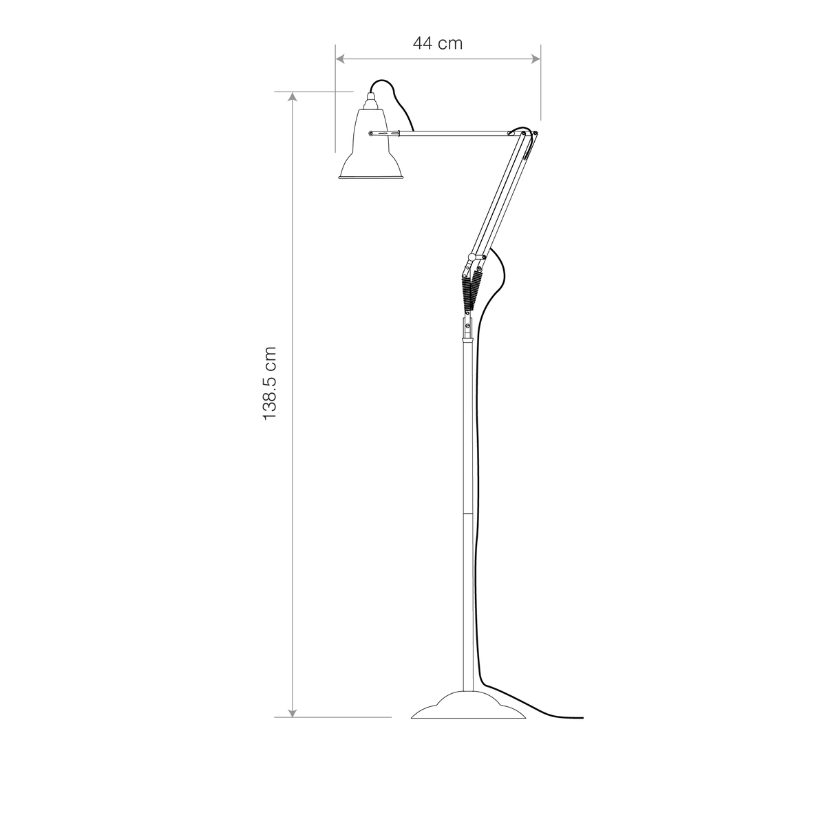 Anglepoise Light - Original 1227 Floor Lamp Dove Grey - Dove Grey Finish - Aluminium Shade
