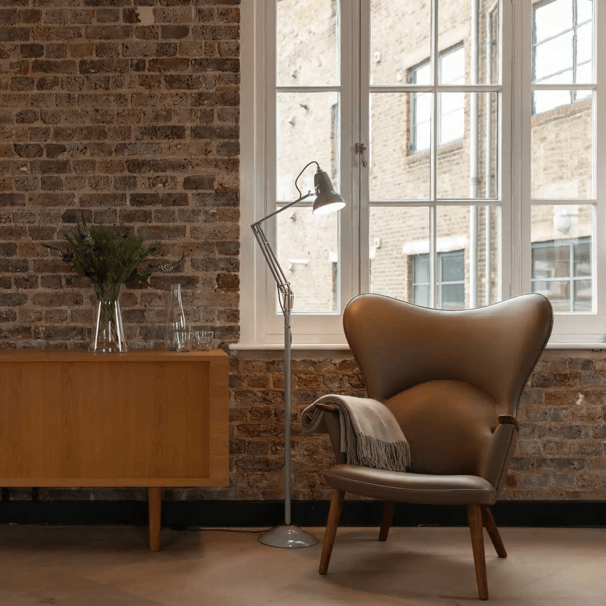 Anglepoise Light - Original 1227 Floor Lamp Dove Grey - Dove Grey Finish - Aluminium Shade