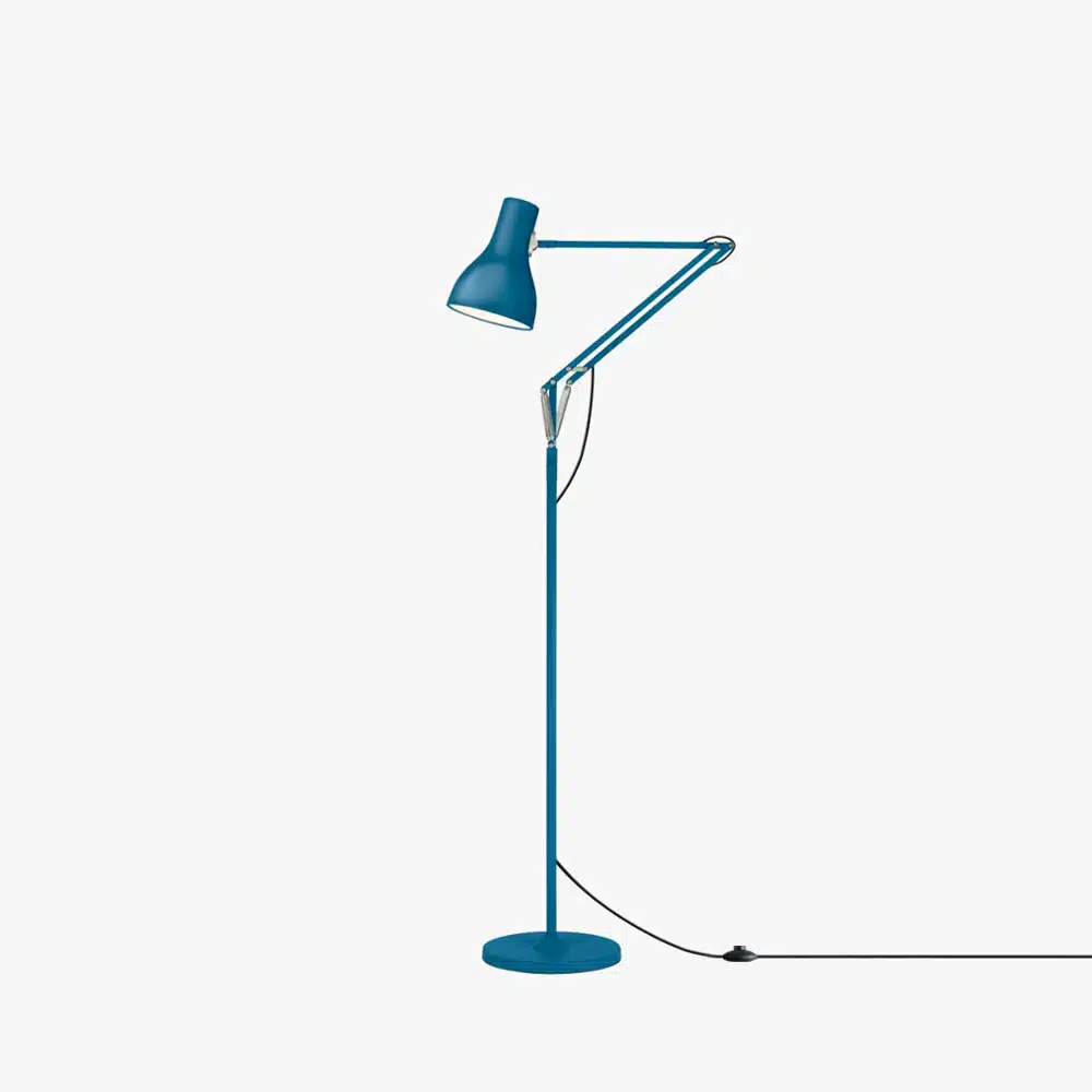 Anglepoise Light - Type 75 Floor Lamp Margaret Howell Edition Saxon Blue - Saxon Blue Finish - Arms and Aluminium Shade