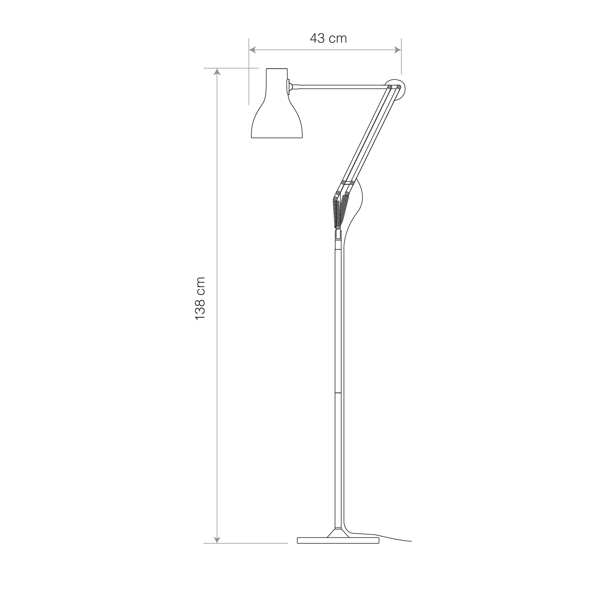 Anglepoise Light - Type 75 Floor Lamp Paul Smith Edition 3 - Paul Smith Edition Three Finish - Arms and Aluminium Shade