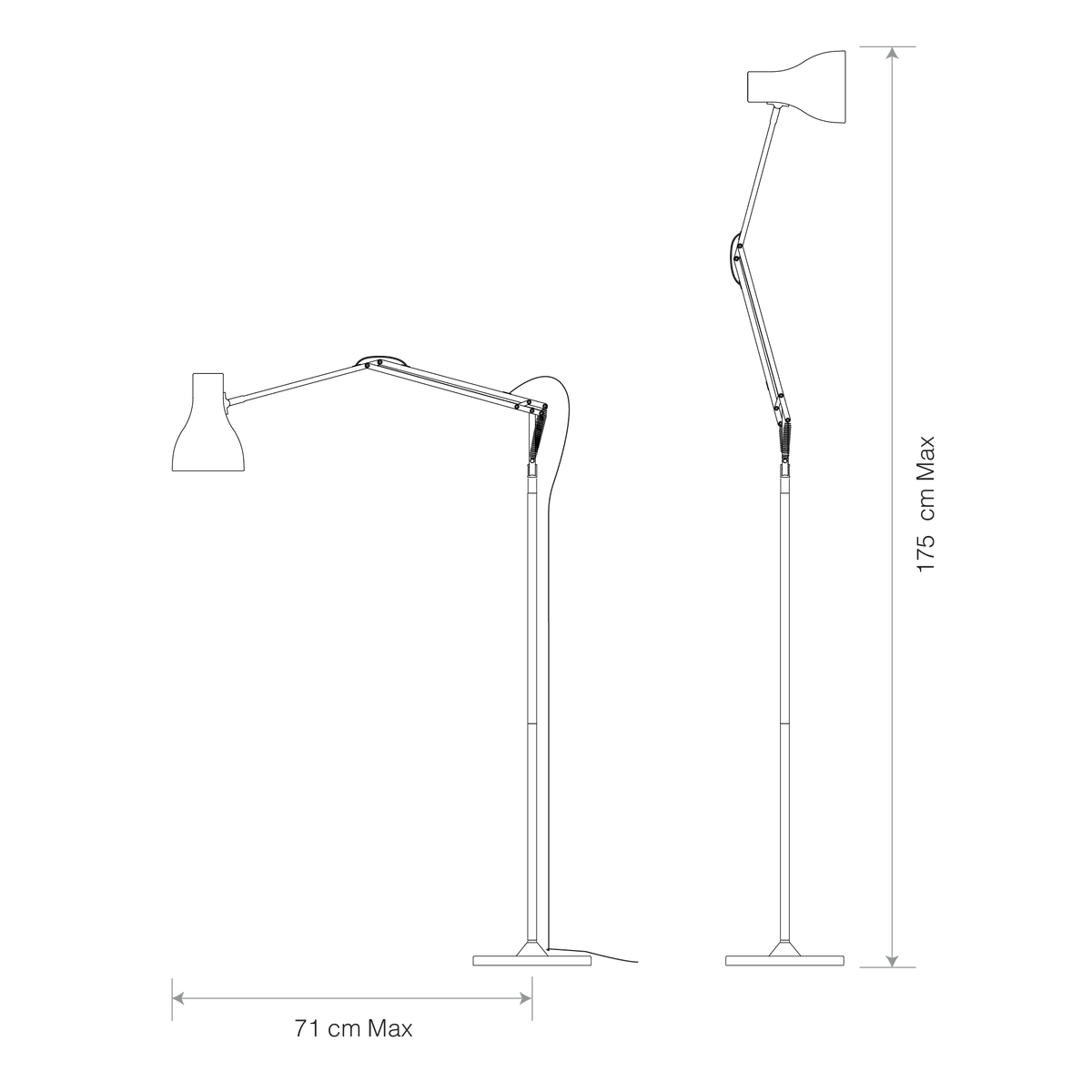 Anglepoise Light - Type 75 Floor Lamp Paul Smith Edition 1 - Paul Smith Edition One Finish - Arms and Aluminium Shade