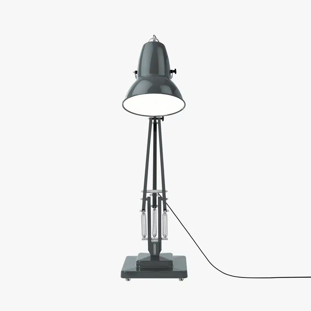 Anglepoise Light - Original 1227 Giant Floor Lamp Slate Grey - Slate Grey Finish - Aluminium Fork Block Shade