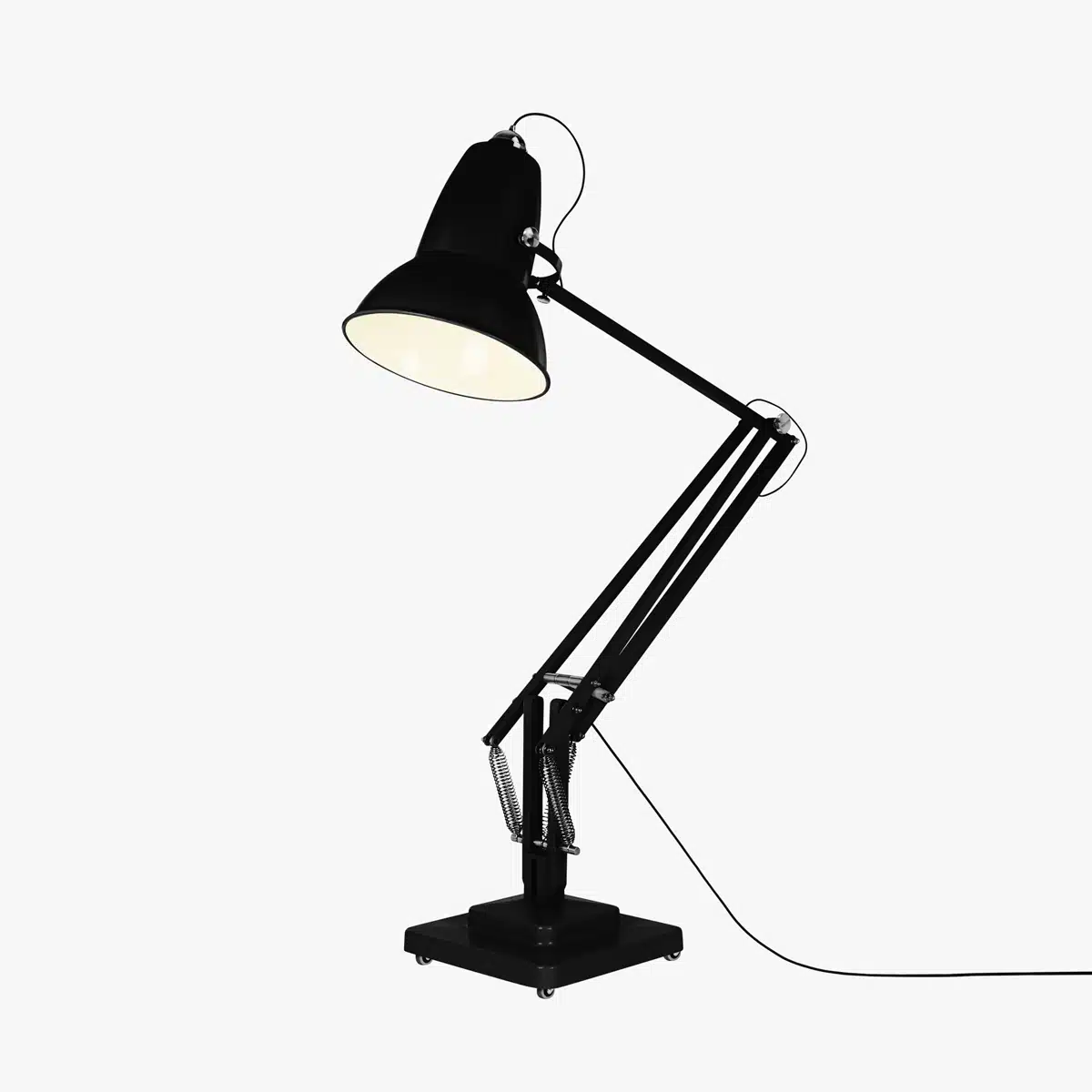 Anglepoise Light - Original 1227 Giant Floor Lamp Jet Black Satin - Jet Black Satin Finish - Aluminium Fork Block Shade