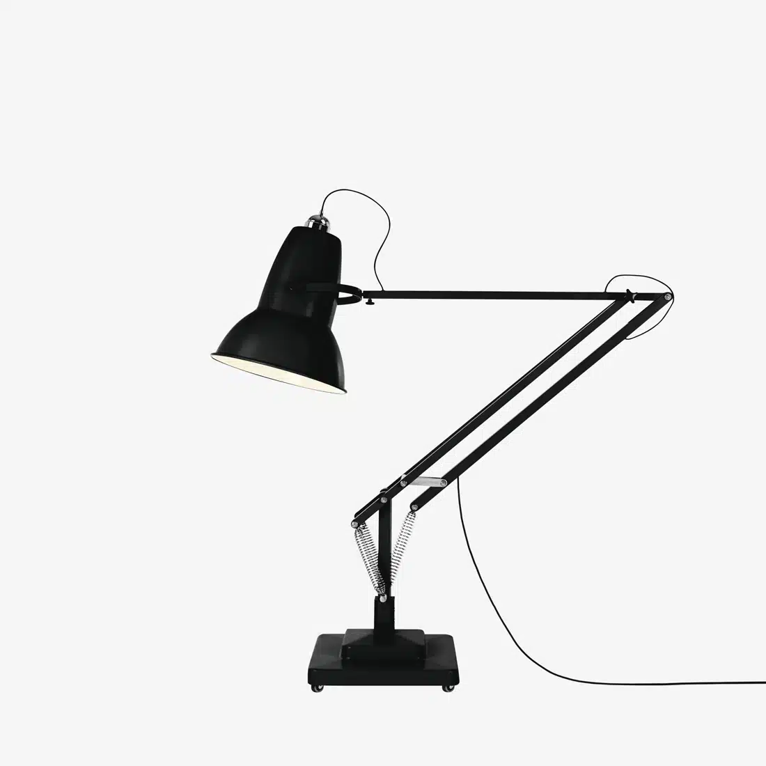 Anglepoise Light - Original 1227 Giant Floor Lamp Jet Black Satin - Jet Black Satin Finish - Aluminium Fork Block Shade