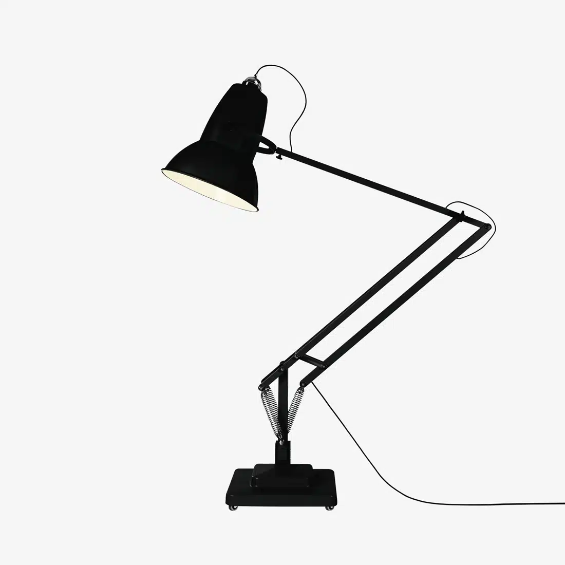 Anglepoise Light - Original 1227 Giant Floor Lamp Jet Black Satin - Jet Black Satin Finish - Aluminium Fork Block Shade