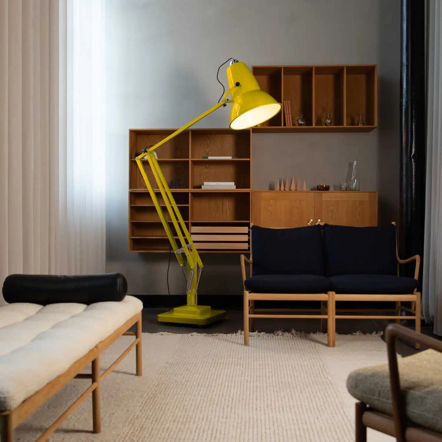 Anglepoise Light - Original 1227 Giant Floor Lamp Citrus Yellow - Citrus Yellow Finish - Aluminium Fork Block Shade
