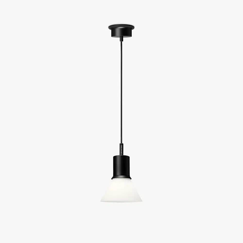 Anglepoise Light - Type 80 Pendant Matte Black Opal Glass - Matt Black and Glass Finish - Opal Glass Shade