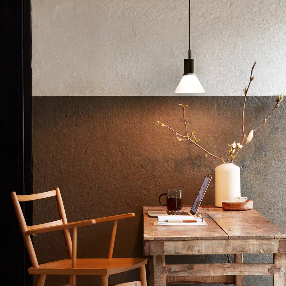 Anglepoise Light - Type 80 Pendant Matte Black Opal Glass - Matt Black and Glass Finish - Opal Glass Shade