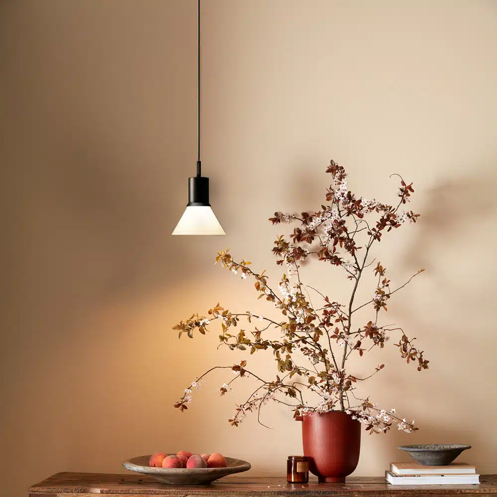 Anglepoise Light - Type 80 Pendant Matte Black Opal Glass - Matt Black and Glass Finish - Opal Glass Shade