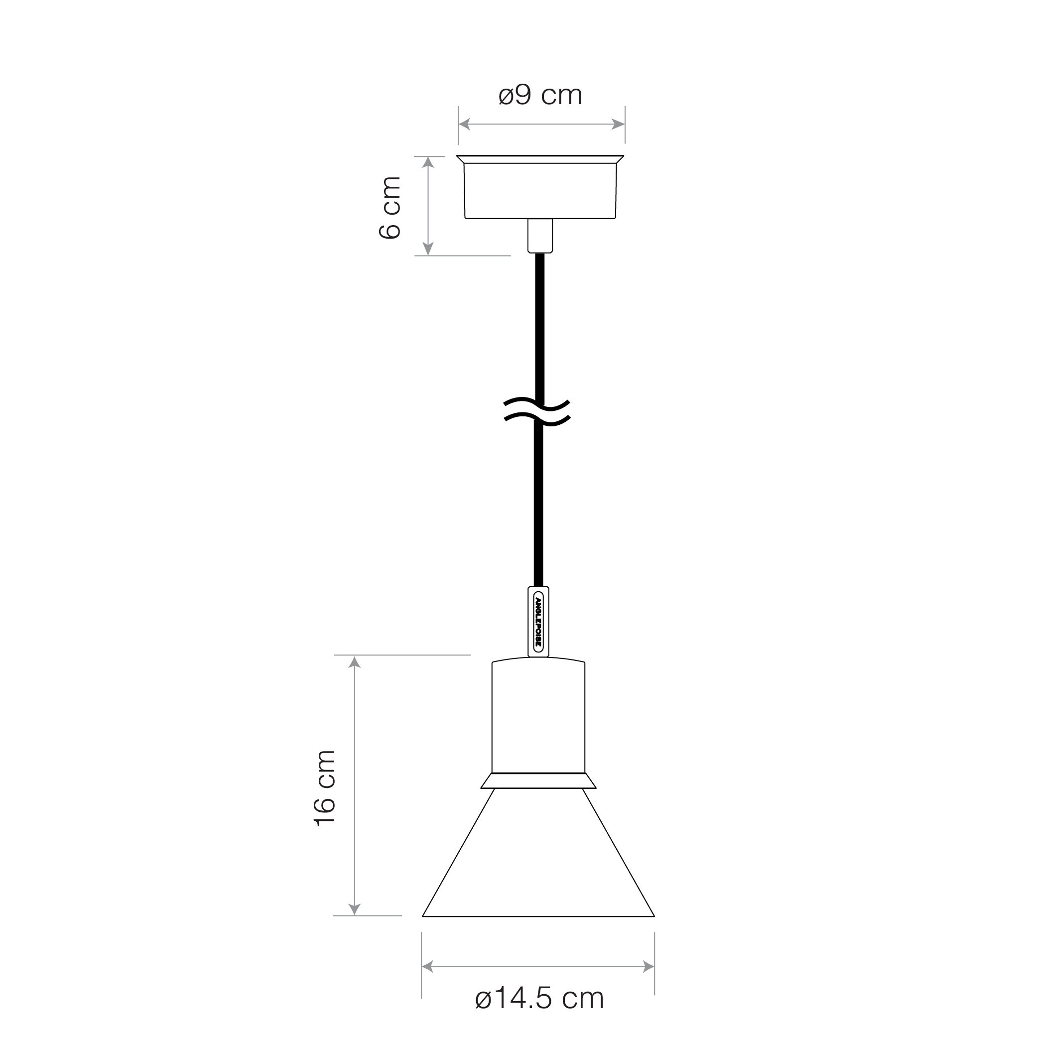 Anglepoise Light - Type 80 Pendant Matte Black - Matte Black Finish - Aluminium Shade