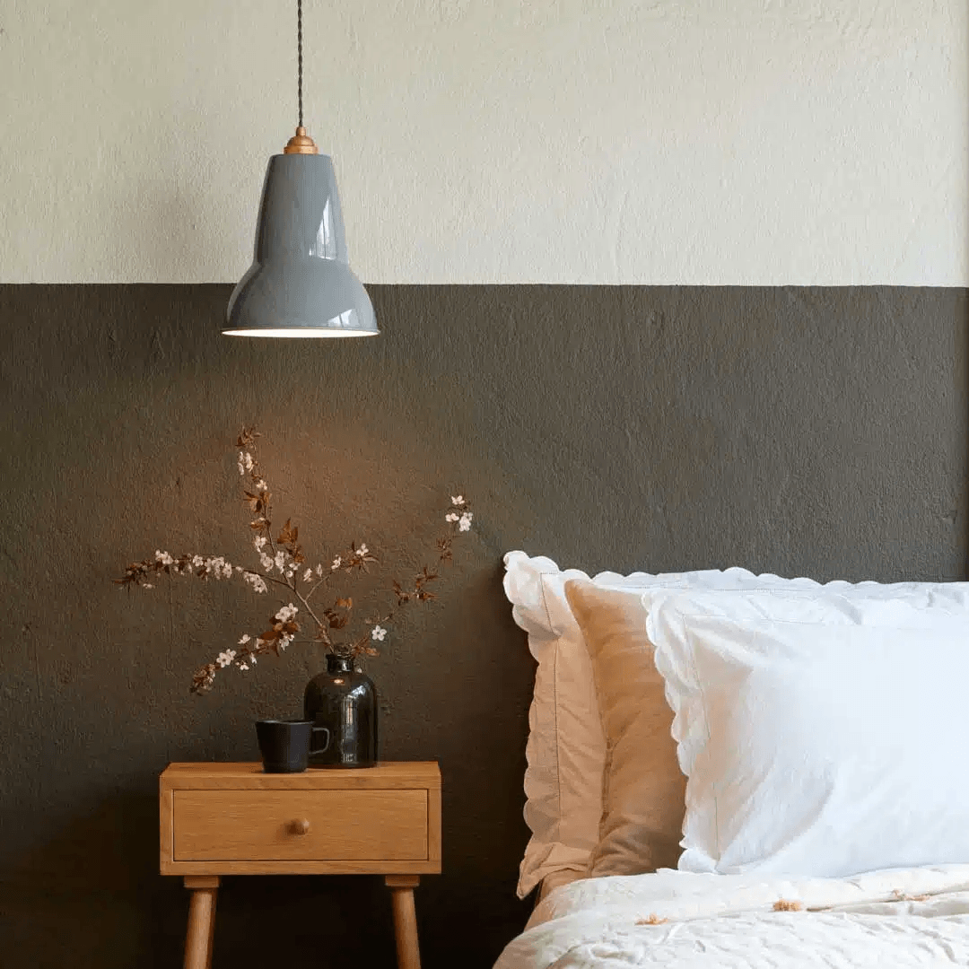 Anglepoise Light - Original 1227 Midi Brass Pendant Elephant Grey - Elephant Grey Finish - Steel Shade