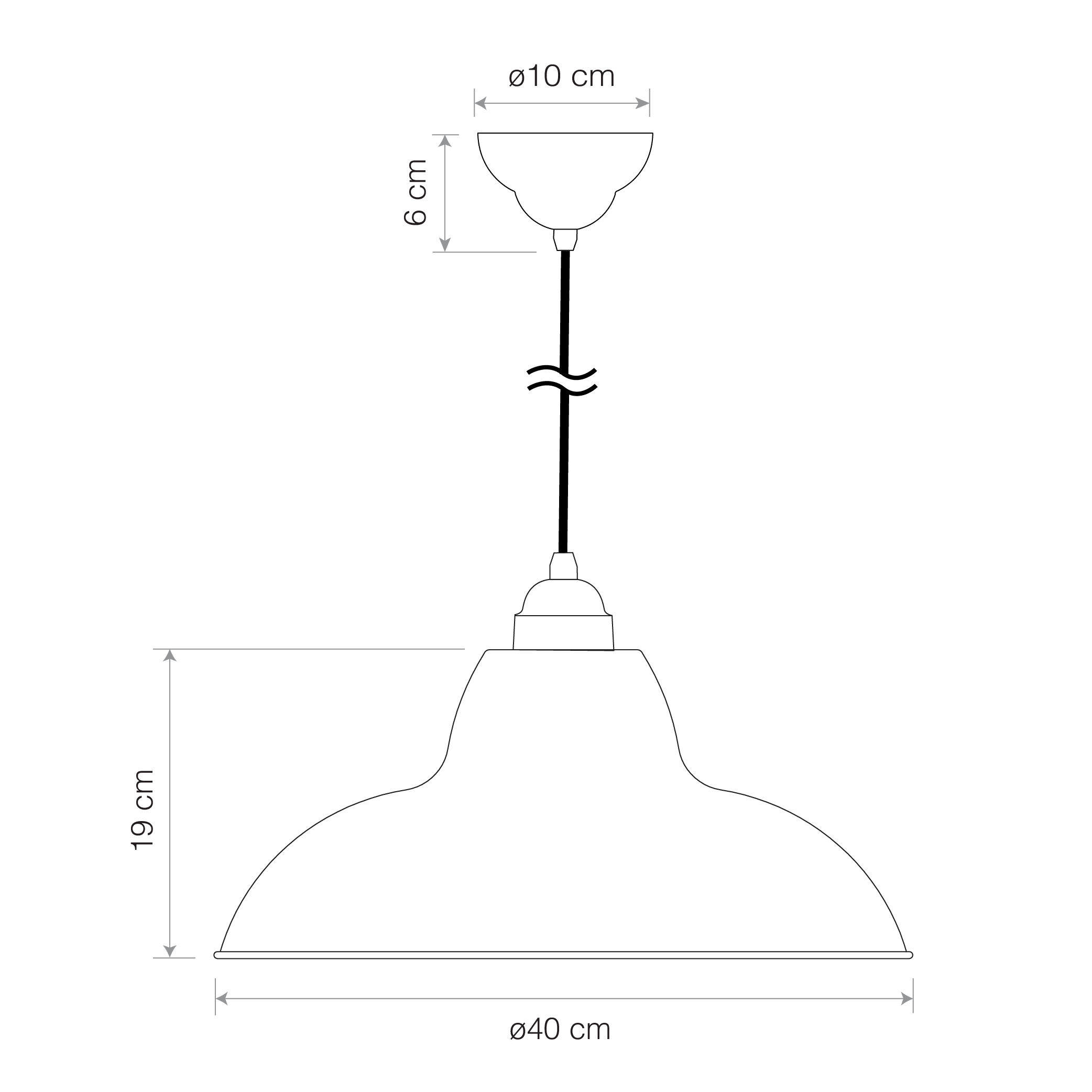 Anglepoise Light - Original 1227 Midi Wide Brass Pendant Jet Black - Jet Black Finish - Steel Shade