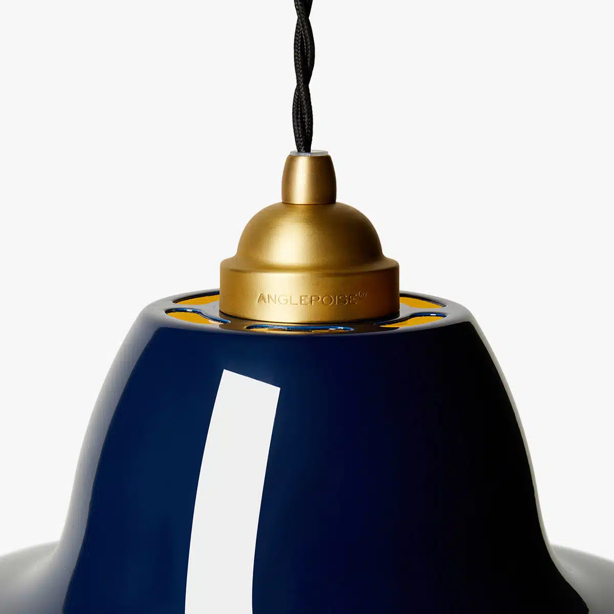 Anglepoise Light - Original 1227 Midi Wide Brass Pendant Ink Blue - Ink Blue Finish - Steel Shade
