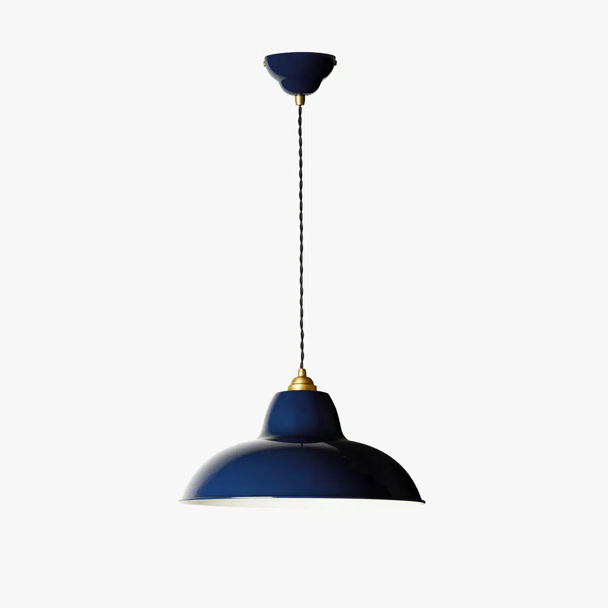 Anglepoise Light - Original 1227 Midi Wide Brass Pendant Ink Blue - Ink Blue Finish - Steel Shade