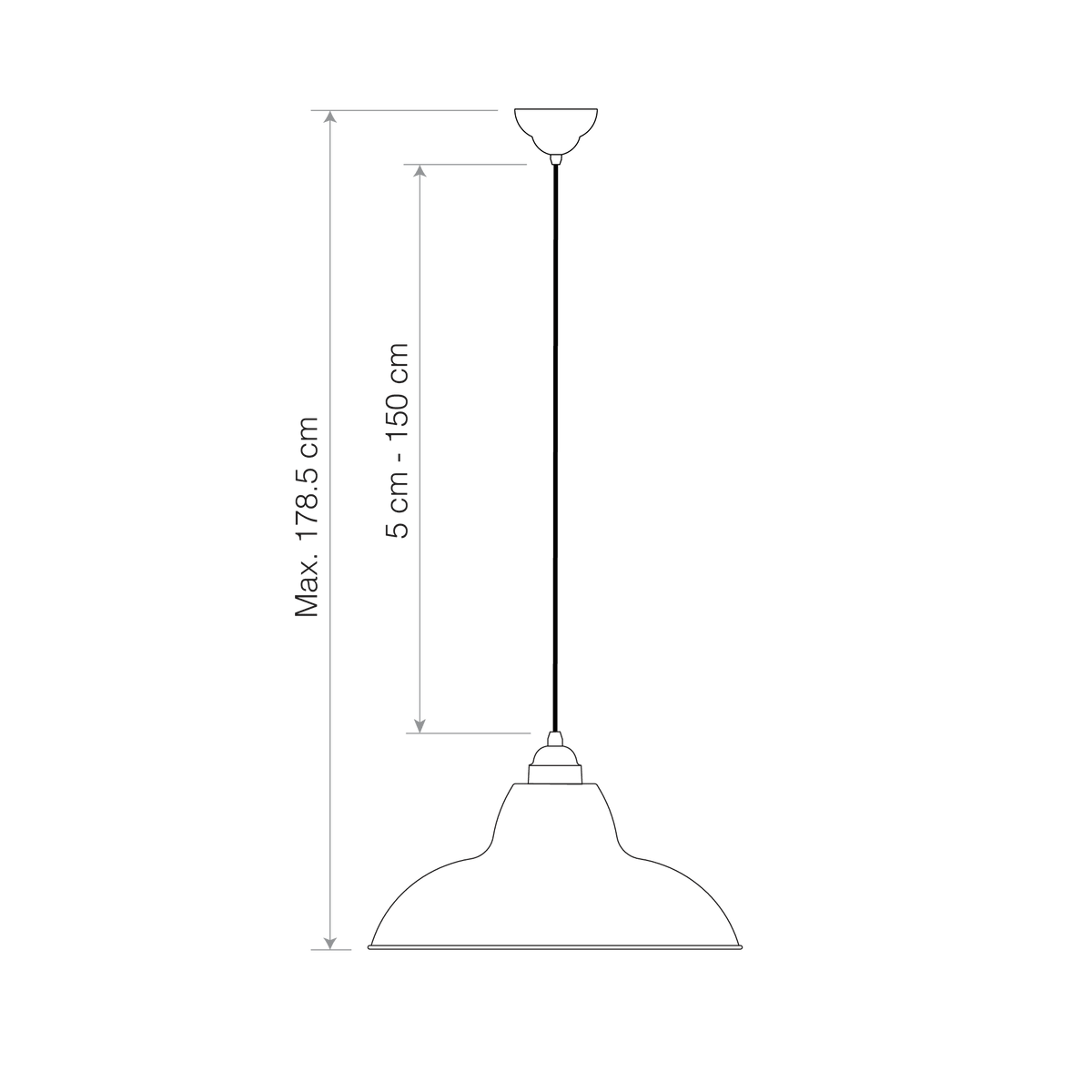 Anglepoise Light - Original 1227 Midi Wide Brass Pendant Elephant Grey - Elephant Grey Finish - Steel Shade