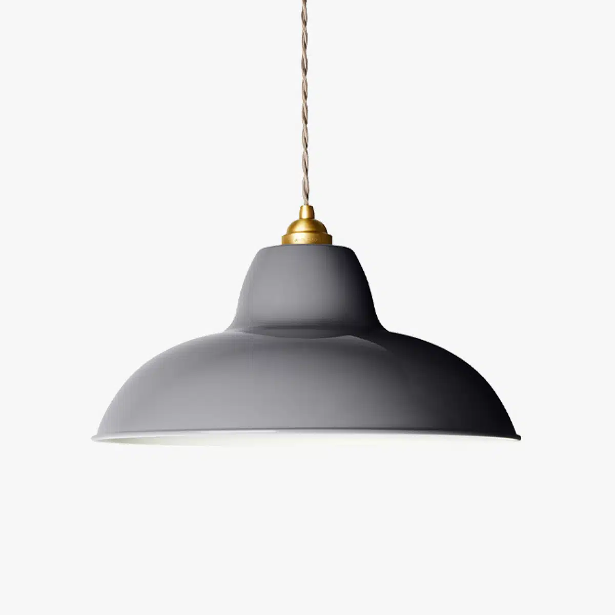 Anglepoise Light - Original 1227 Midi Wide Brass Pendant Elephant Grey - Elephant Grey Finish - Steel Shade